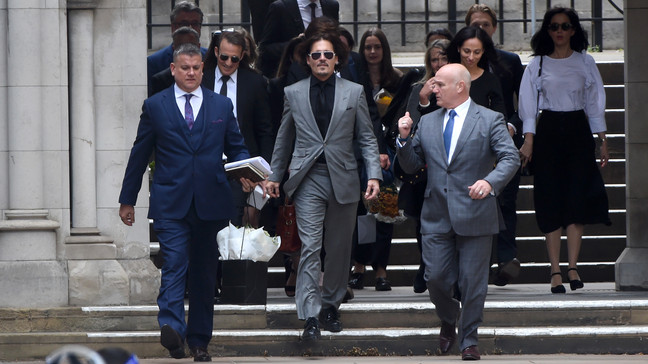 FILE - Johnny Depp departs the Royal Courts of Justice, the Strand on July 28, 2020 in London, England.{ } (Photo by Stuart C. Wilson/Getty Images)