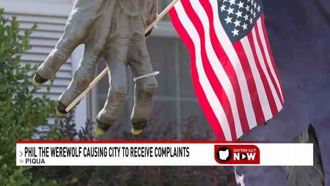 'My house mascot': Ohio woman refusing to take down 10-foot-tall werewolf decoration (WKEF)
