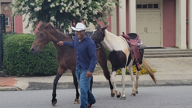 Cowboy Greg Collins wrangles up a runaway horse in Georgia. (Photo: Brandon McGouirk/WGXA){ }