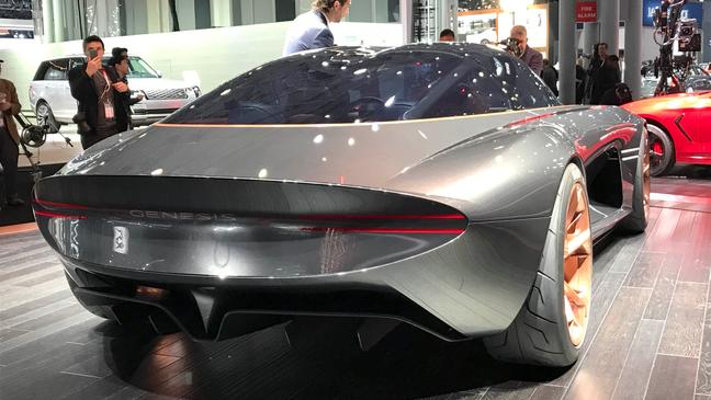 The{ }Genesis Essentia Concept on display at the 2018 New York Auto Show. (Sinclair Broadcast Group / Jill Ciminillo)
