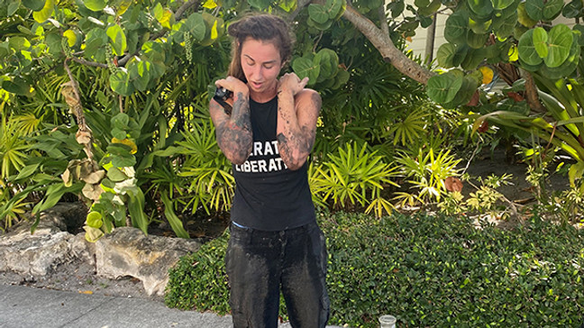 Liz crawled through the sewer to rescue the kitten. (Photo: Lindsey Bembli)