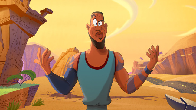 LEBRON JAMES in Warner Bros. Pictures’ animated/live-action adventure “SPACE JAM: A NEW LEGACY,” a Warner Bros. Pictures release.{ }