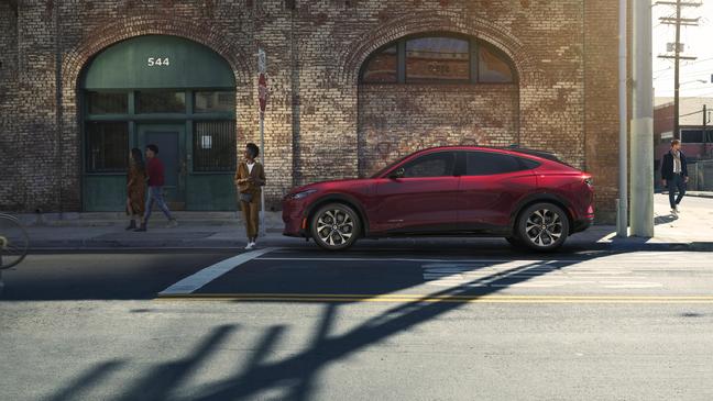 For the first time in 55 years, Ford is expanding the Mustang line-up with the all-electric Mustang Mach-E SUV joining the sports coupe, convertible and special editions, featuring an all-new infotainment system and connected vehicle technology.{&nbsp;}(Image courtesy of Ford Motor Co.)