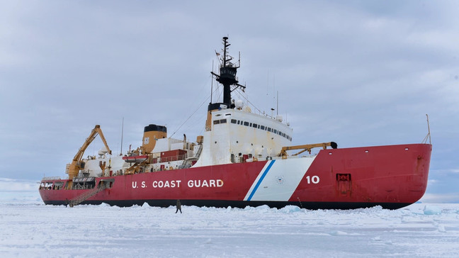 The US Coast Guard Cutter Polar Star is America's only icebreaker ship, according to the Coast Guard. (Photo courtesy of the US Coast Guard){br}