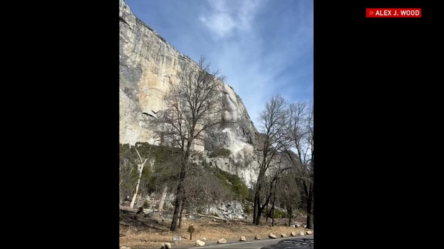 Video: Dust lingers following El Capitan rockslide (Video: Alex J. Wood)