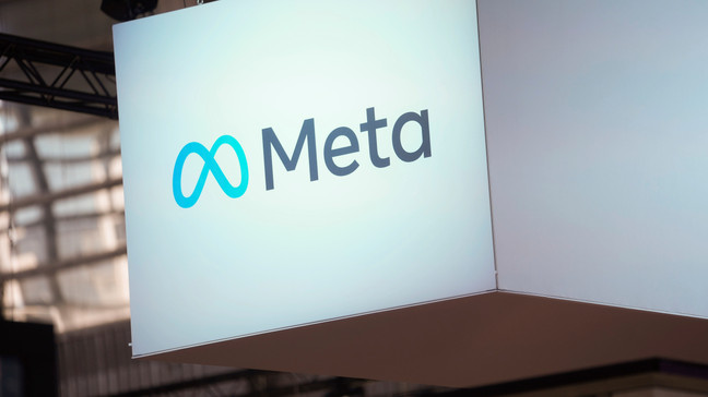 FILE - The Meta logo is seen at the Vivatech show in Paris, France, Wednesday, June 14, 2023. (AP Photo/Thibault Camus, File)