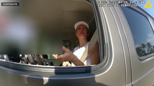 Gisele Bündchen breaks down in tears during traffic stop over paparazzi 'stalking' her{ } (Surfside Police Department)