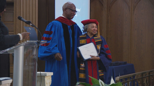 At 83, Marie Fowler becomes Howard University's oldest doctoral graduate (7News).