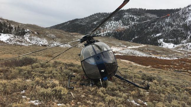 Elk brings down helicopter. (Wasatch County Search and Rescue)