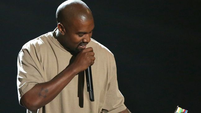 Kanye West accepts the video vanguard award at the MTV Video Music Awards at the Microsoft Theater on Sunday, Aug. 30, 2015, in Los Angeles. (Photo by Matt Sayles/Invision/AP)