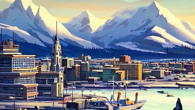 Anchorage, Alaska. (Microsoft Image Creator by DALL-E)