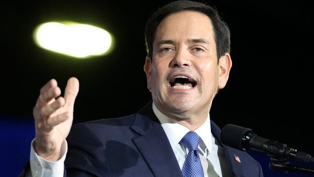 FILE - Sen. Marco Rubio, R-Fla., speaks, June 14, 2024, in West Palm Beach, Fla. Rubio is a top contender to be selected as Republican presidential candidate former President Donald Trump's running mate. (AP Photo/Gerald Herbert, File)