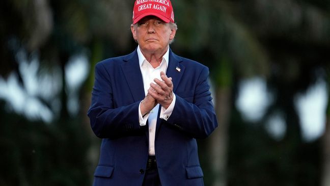 Republican presidential candidate former President Donald Trump arrives for a campaign rally at Trump National Doral Miami, Tuesday, July 9, 2024, in Doral, Fla. (AP Photo/Rebecca Blackwell)