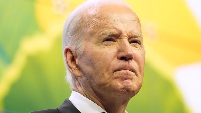 President Joe Biden speaks at the Asian Pacific American Institute for Congressional Studies' 30th annual gala, Tuesday, May 14, 2024, in Washington. (AP Photo/Alex Brandon)