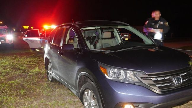 So Young Pak, charged with DUI and child neglect, is accused of driving with four flat tires in her car. (Port St. Lucie Police)