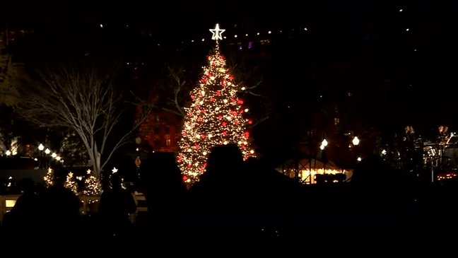 National Christmas Tree lighting on Thursday, Dec. 2, 2021, at the President’s Park in Washington, D.C.  (7News)