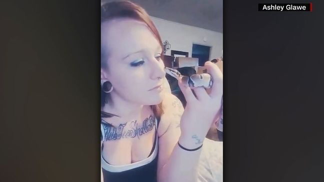 Portland woman gets python stuck in her gauge piercing. (Ashley Glawe via CNN Newsource) 