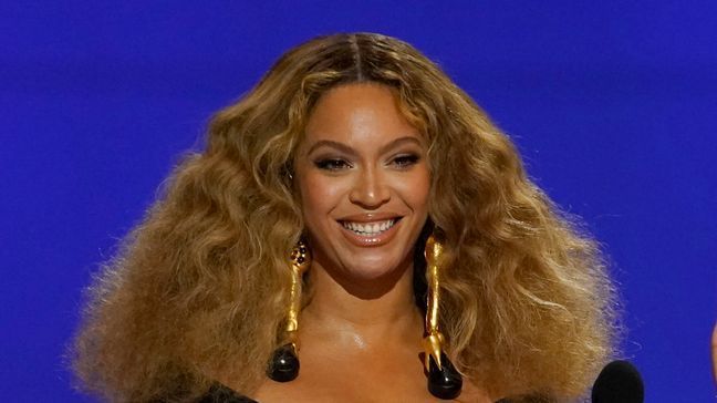 FILE - Beyonce appears at the 63rd annual Grammy Awards in Los Angeles on March 14, 2021. BeyoncÃ© releases a concert film this week titled "Renaissance: A Film by BeyoncÃ© ."  (AP Photo/Chris Pizzello, File)