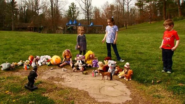 Strange but harmless display at North Carolina park has residents scratching their heads. (WLOS)