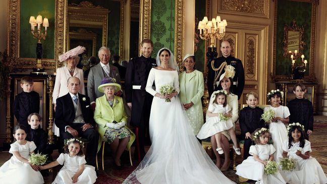 Official photograph of Prince Harry and Meghan Markle, duke and duchess of Sussex, on their wedding day, Saturday, May 19, 2018. (Kensington Palace/Alexi Lubomirski)