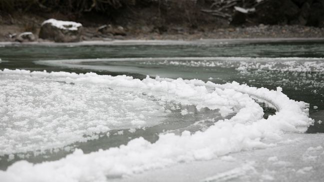 Spinning ice circle in the Snoqualmie River. (Courtesy Kaylyn Messer)