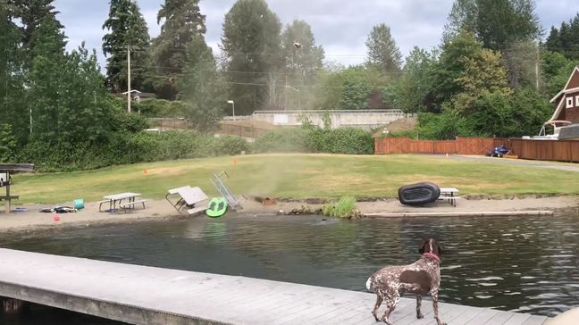 Dust devil wreaks havoc along Lake Sammamish (Photo via Peter Barnes)