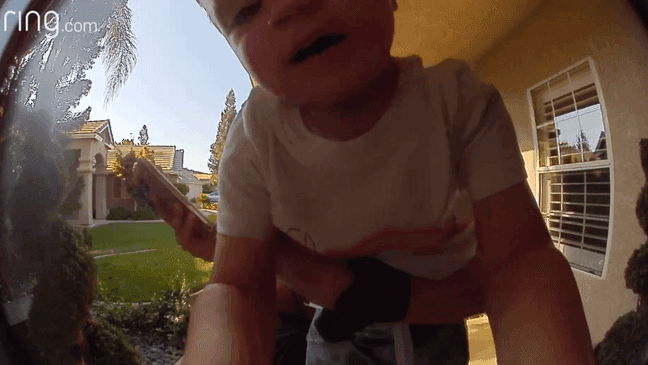 2-year-old calls dad at work with Ring doorbell camera (Courtesy: Nolan Stempson)