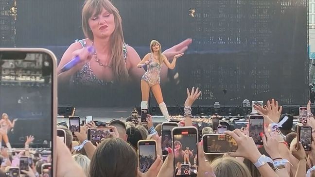 Taylor Swift performs at Cincinnati's Paycor Stadium as part of the "Era's Tour." (WKRC)