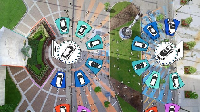 Rendering of{&nbsp;} Spirit Plaza setup for 2020 North American International Auto Show. (Courtesy: NAIAS)