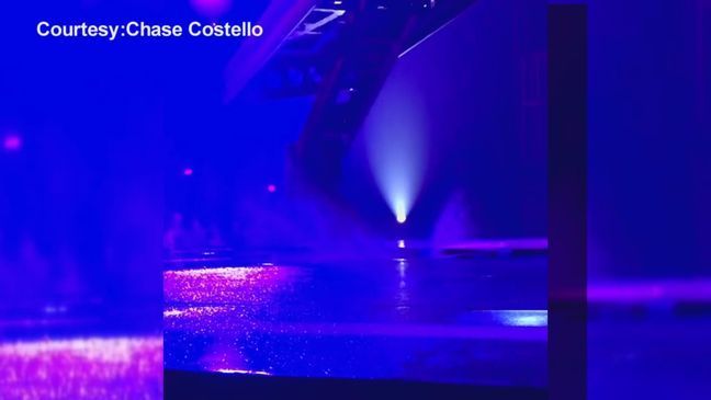 It was a much-anticipated, private preview show for Cirque du Soleil's "Volta," but just 30 minutes into the show, audience members were caught off guard when oil started soaking them. (Courtesy Chase Costello)