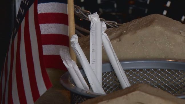 Seattle's ban on plastic straws and utensils goes into effect July 1, 2018. (Photo: KOMO News){&nbsp;}