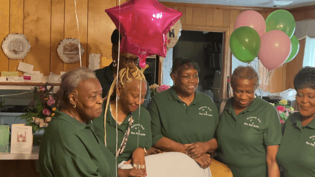 Anne Mallett celebrated her 100th birthday Tuesday with friends, family and her beloved sorority members. (Credit: Tonya Brown/WPDE)