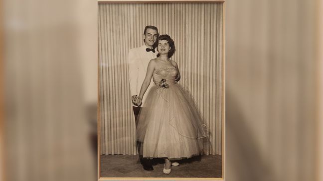 A pair of high school sweethearts were crowned prom king and queen for a third time on Tuesday. (Credit: The Gochar family)