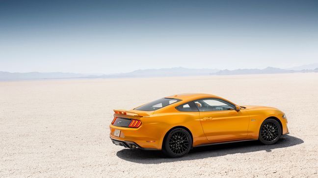 2018 Ford Mustang V8 GT with Performance Package in Orange Fury (Photo courtesy of Ford Motor Co.)