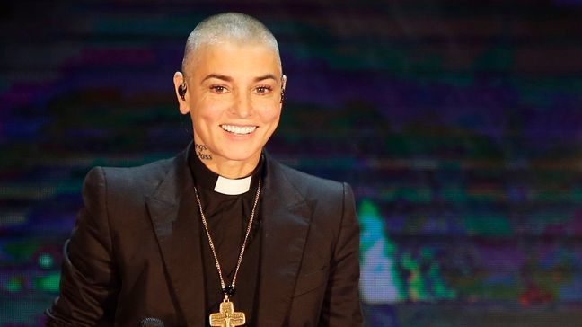 FILE - This is Oct. 5, 2014, file photo of Irish singer Sinead O'Connor performs during the Italian State RAI TV program "Che Tempo che Fa", in Milan, Italy. (AP Photo/Antonio Calanni, File)