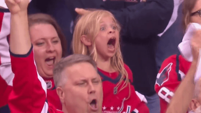 Keelan Moxley at Game 4 of the Stanley Cup Final in Washington, D.C. (Washington Capitals/Twitter)