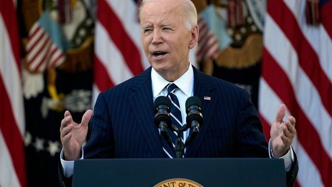 President Joe Biden speaks in the Rose Garden of the White House in Washington, Thursday, Nov. 7, 2024. (AP Photo/Susan Walsh)