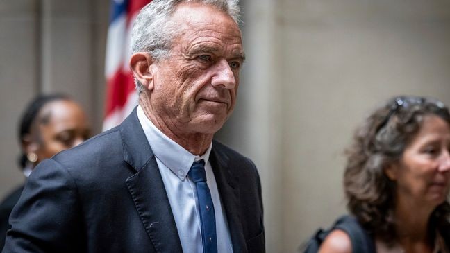 Independent Presidential candidate Robert F. Kennedy Jr. walks outside the courtroom at the Nassau County Supreme Court in Mineola, N.Y. on Wednesday, Aug., 21, 2024. (AP Photo/Stefan Jeremiah)