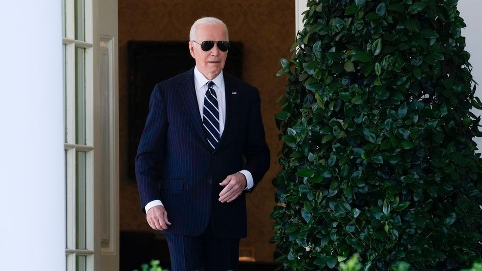 President Joe Biden walks out of the Oval Office to speak in the Rose Garden of the White House in Washington, Thursday, Nov. 7, 2024. (AP Photo/Susan Walsh)