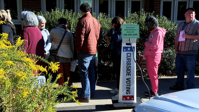 OCT. 17, 2024 - On the first day of early voting in North Carolina, a total of 5,700 residents cast their ballots in Buncombe County. (Photo credit: WLOS Staff)