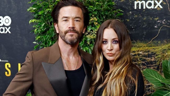 NEW YORK, NEW YORK - SEPTEMBER 04: Tom Pelphrey and Kaley Cuoco attend the premiere of "Task" at Perelman Performing Arts Center on September 04, 2025 in New York City. (Photo by Taylor Hill/FilmMagic)