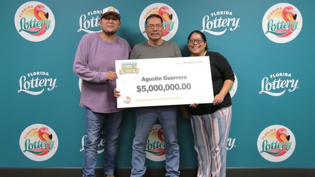 The Florida Lottery announced on Monday that Hendry County resident, Agustin Garcia Guerrero, 58, claimed a $5 million top prize from the popular $5,000,000 CA$H MONEY Scratch-Off game. (FL Lottery) 
