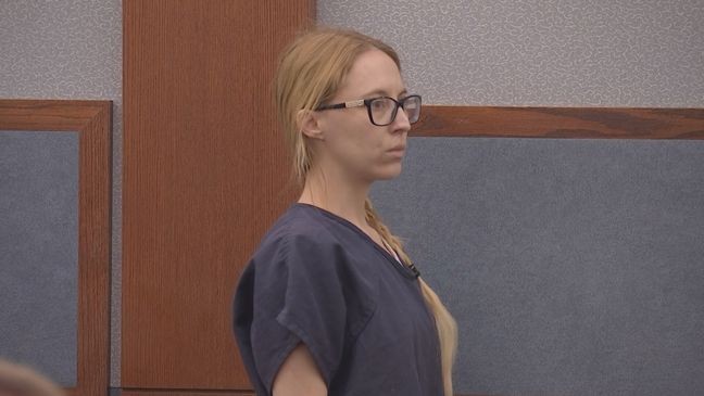 Victoria Goodwin stands court appearance inside the Regional Justice Center in Las Vegas on Tuesday, March 25, 2025. (KSNV)