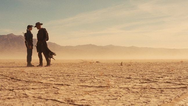 Lucy (Ella Purnell) and The Ghoul (Walton Goggins) navigate the desert on their way to New Vegas. (Prime© Amazon Content Services LLC)