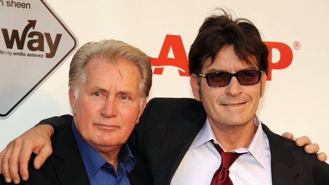 LOS ANGELES, CA - SEPTEMBER 23:  Actors Martin Sheen and Charlie Sheen attend AARP's Movies For Grown Ups Film Festival screening of "The Way" at Nokia Theatre L.A. Live on September 23, 2011 in Los Angeles, California.  (Photo by Mark Sullivan/WireImage)