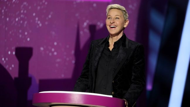 ELLEN'S GAME OF GAMES -- "Another Brick in the Taj Mah Wall" Episode 301 -- Pictured: Ellen DeGeneres -- (Photo by: Mike Rozman/Warner Brothers/NBC/NBCU Photo Bank via Getty Images)