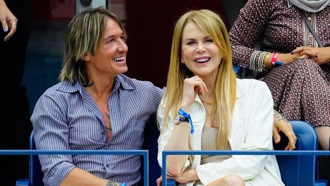 NEW YORK, NEW YORK - SEPTEMBER 10: Keith Urban and Nicole Kidman are seen at the Men's final match between Novak Djokovic vs. Danill Medvedev at the 2023 US Open Tennis Championships on September 10, 2023 in New York City. (Photo by Gotham/GC Images)