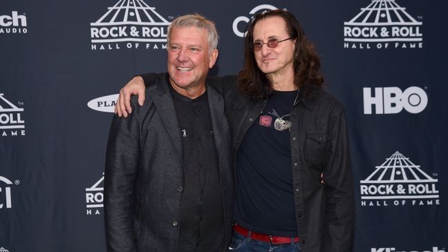 NEW YORK, NY - APRIL 07:  Presenters Alex Lifeson and Geddy Lee of Rush attend the Press Room of the 32nd Annual Rock & Roll Hall Of Fame Induction Ceremony at Barclays Center on April 7, 2017 in New York City. The event will broadcast on HBO Saturday, April 29, 2017 at 8:00 pm ET/PT  (Photo by Nicholas Hunt/Getty Images)