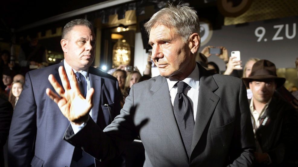 FILE - U.S. film actor and producer Harrison Ford arrives to receive the Lifetime Achievement Award at the Zurich Film Festival in Zurich, Switzerland, Oct. 4, 2013. (Walter Bieri/Keystone via AP)