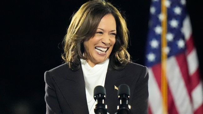 Democratic presidential nominee Vice President Kamala Harris delivers remarks during a campaign event at the Ellipse near the White House in Washington, Tuesday, Oct. 29, 2024. (AP Photo/Stephanie Scarbrough)